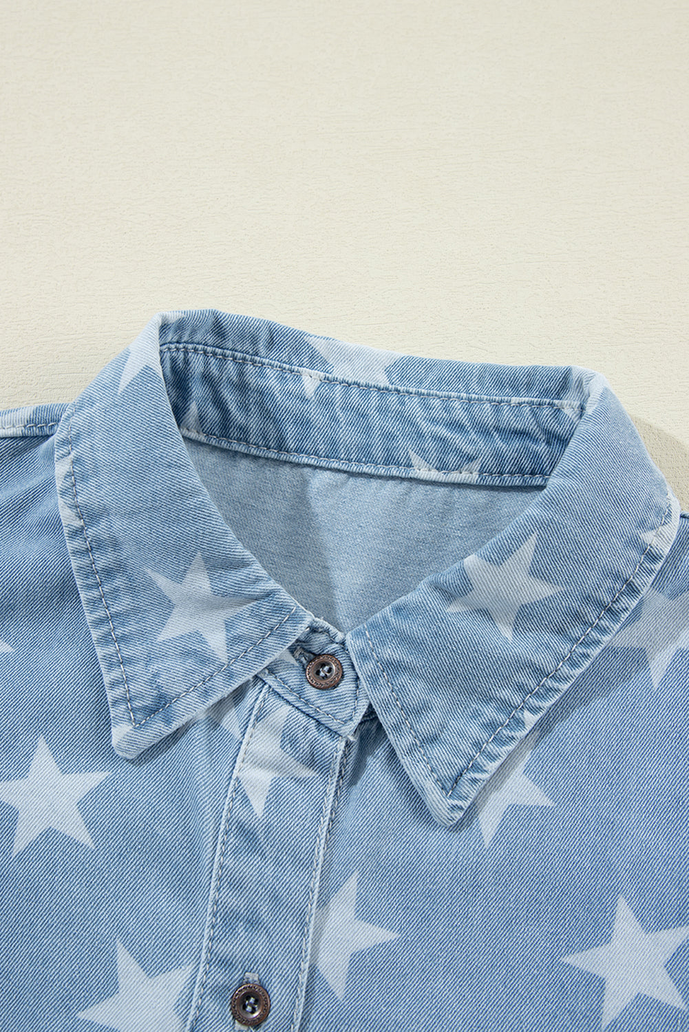 Koisoon Star Collared Neck Denim Top