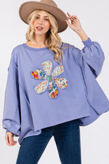 Koisoon Flower Patch Dropped Shoulder Oversize Top