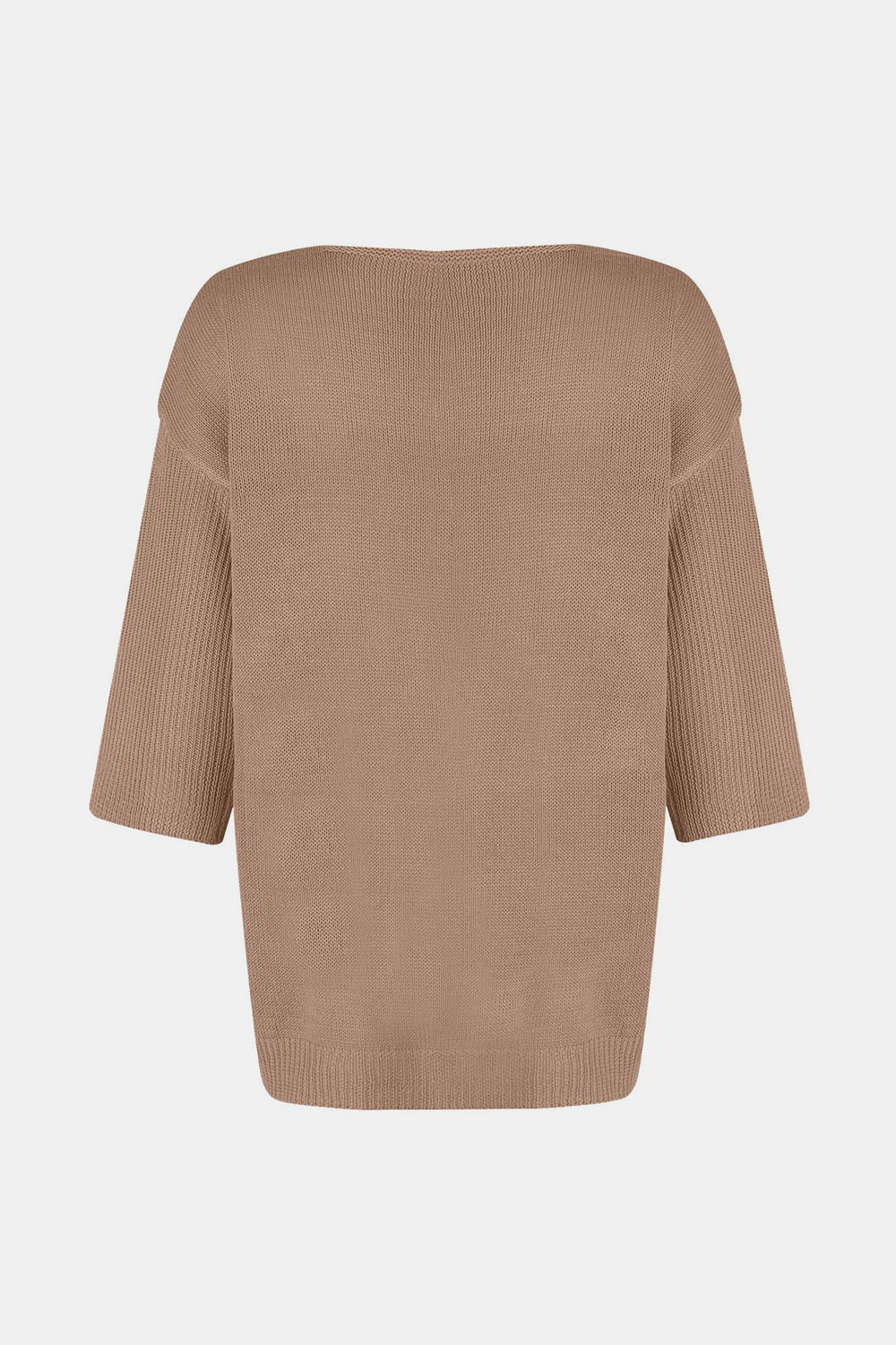 Koisoon V-Neck Three-Quarter Sleeve Knit Top