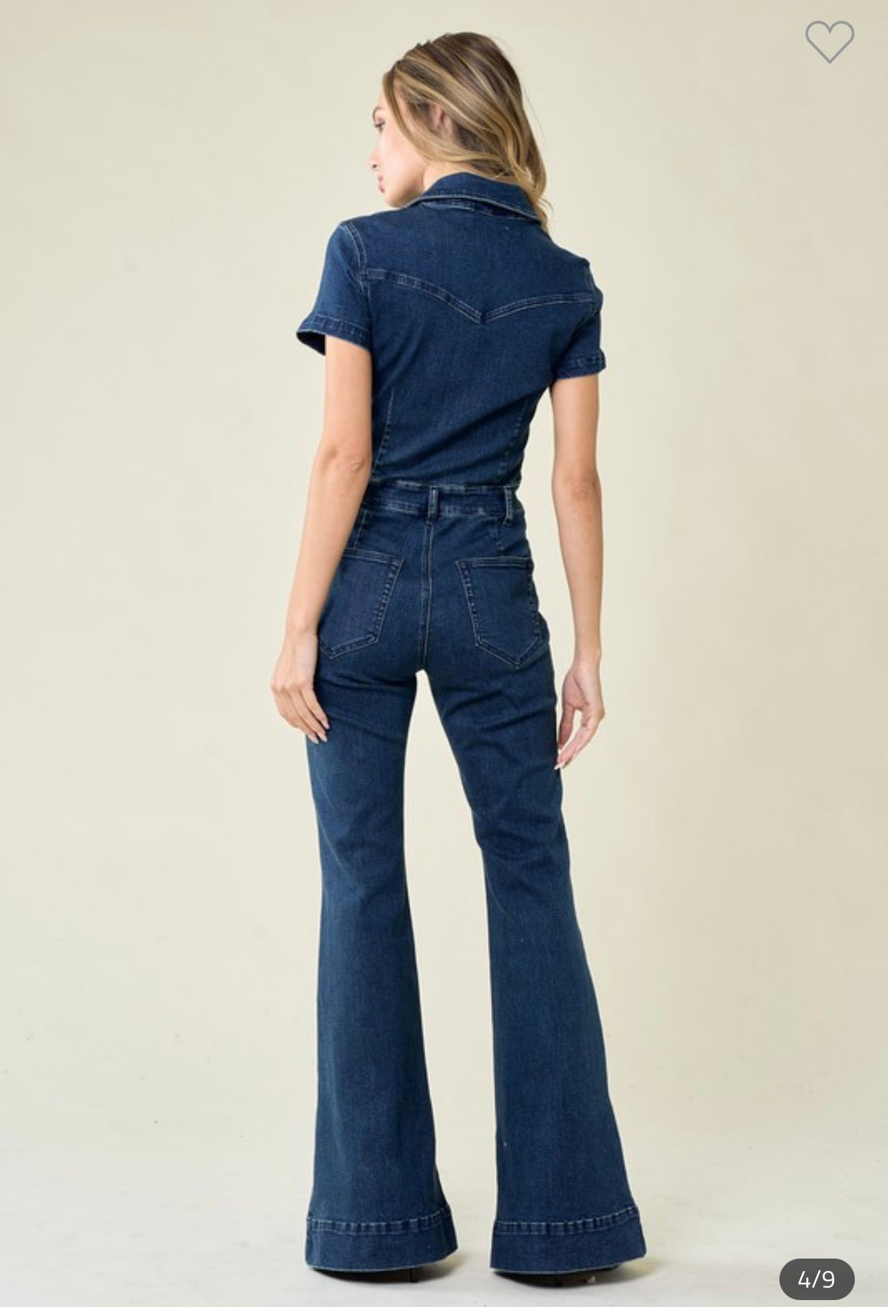 Koisoon Dark Denim Flared Jumpsuit