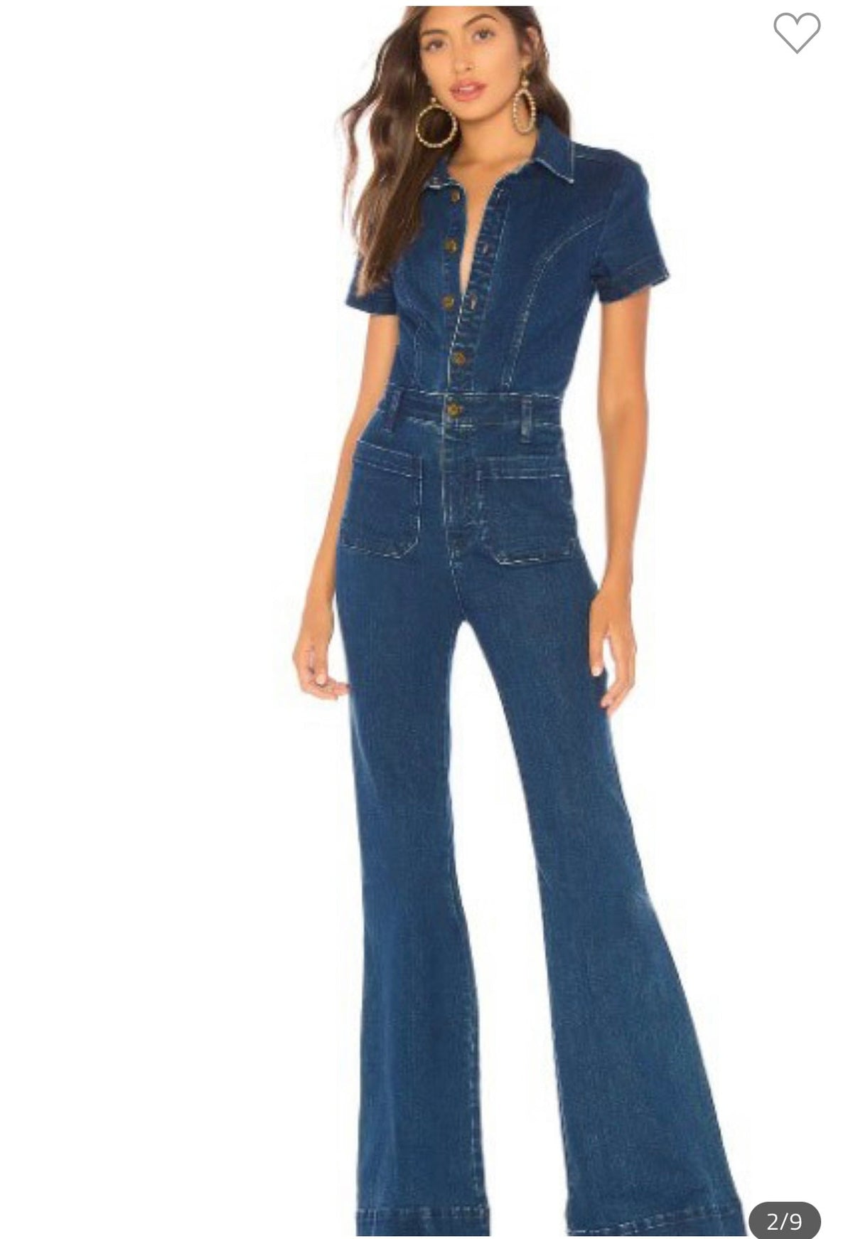 Koisoon Dark Denim Flared Jumpsuit