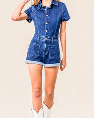 Koisoon Denim Dark Wash Romper LP