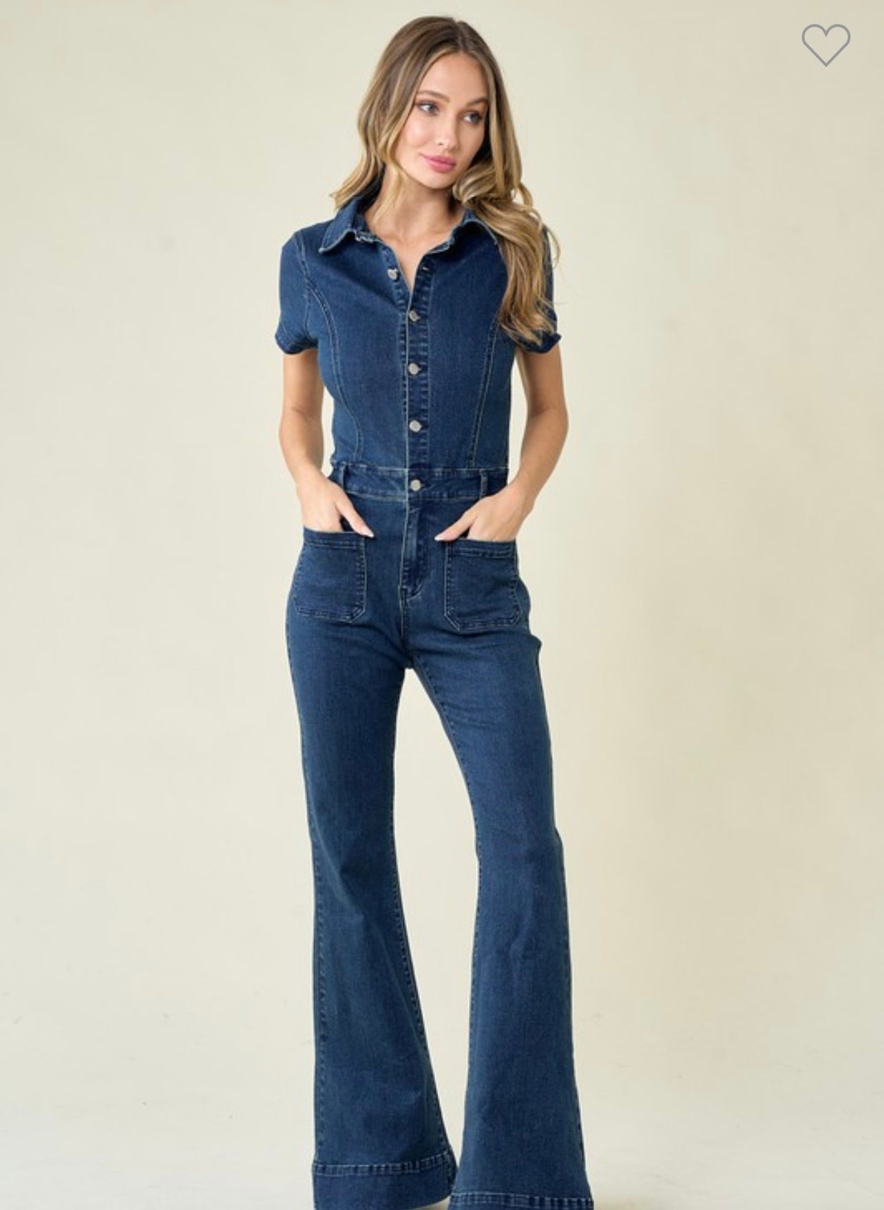 Koisoon Dark Denim Flared Jumpsuit